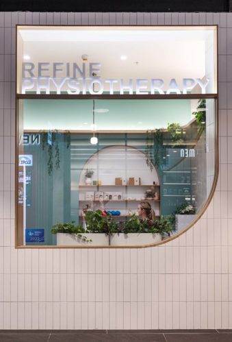 Refine Physiotherapy - Captivating View Outside the Store, with the Prominent Refine Physiotherapy Sign