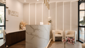 Elegant dental clinic room with advanced equipment