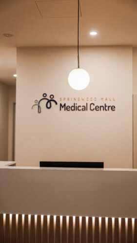 Close-up of contemporary medical practice design elements